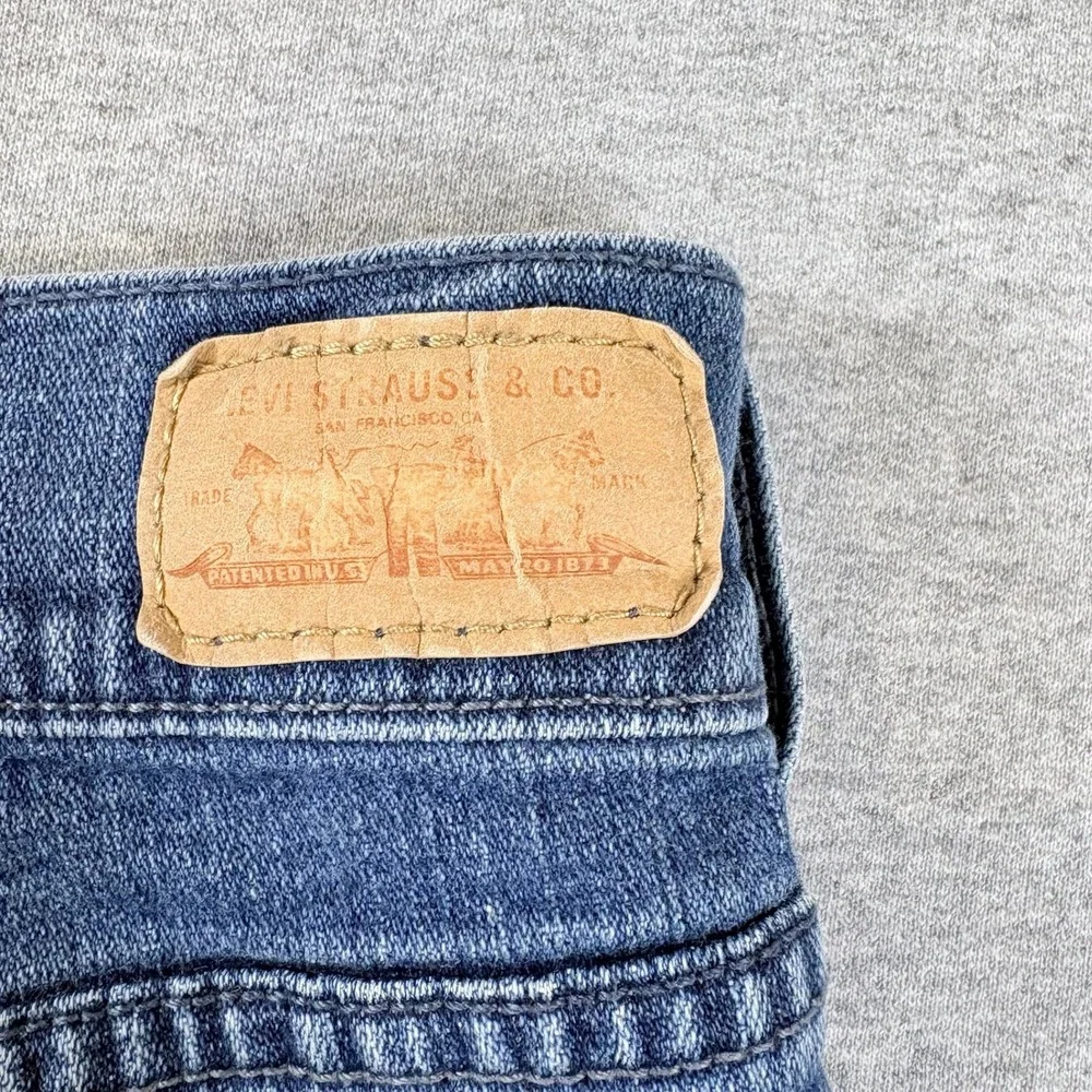 Levis Denim Shorts Womens Size 12 Blue Mid Rise Double Button Stretch R Tag